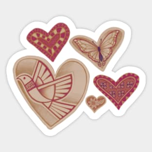 Love makes hearts take flight - magenta Sticker